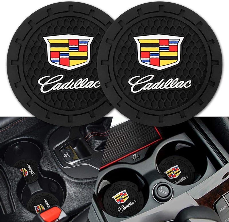 BFIVEANTE Car Cup Holder Coaster for Cadillac Silicone Cupholder Coaster,Car Interior Accessories,2.76 Inch 2 Pieces - Image 1